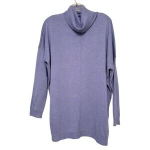 Eileen Fisher 100% Merino Wool Turtleneck Tunic Sweater Women’s M Blue
